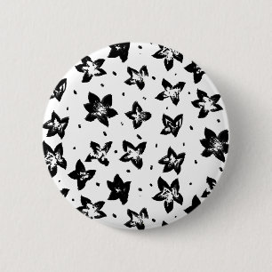 Rekonstruiertes Blumenmuster - Achromatische Goth Button