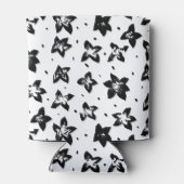 Rekonstruiertes Blumenmuster - Achromatische Goth Dosenkühler (Rückseite)