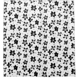 Rekonstruiertes Blumenmuster - Achromatische Goth Duschvorhang