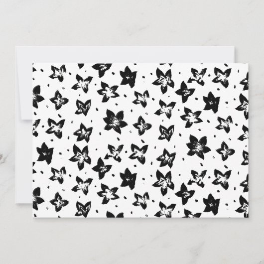 Rekonstruiertes Blumenmuster - Achromatische Goth Einladung (Vorderseite)