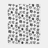 Rekonstruiertes Blumenmuster - Achromatische Goth Fleecedecke (Vorderseite)