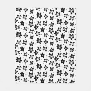 Rekonstruiertes Blumenmuster - Achromatische Goth Fleecedecke