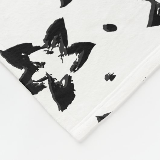 Rekonstruiertes Blumenmuster - Achromatische Goth Fleecedecke (Ecke)