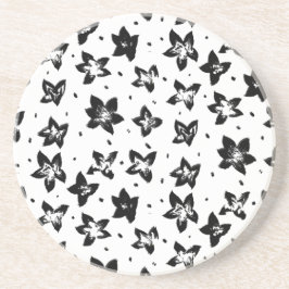 Rekonstruiertes Blumenmuster - Achromatische Goth Getränkeuntersetzer