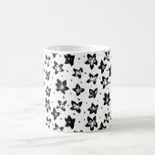 Rekonstruiertes Blumenmuster - Achromatische Goth Kaffeetasse (Mittel)