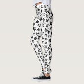 Rekonstruiertes Blumenmuster - Achromatische Goth Leggings (Links)