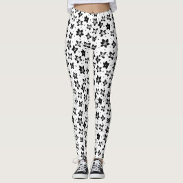 Rekonstruiertes Blumenmuster - Achromatische Goth Leggings