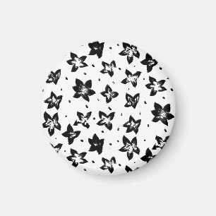 Rekonstruiertes Blumenmuster - Achromatische Goth Magnet
