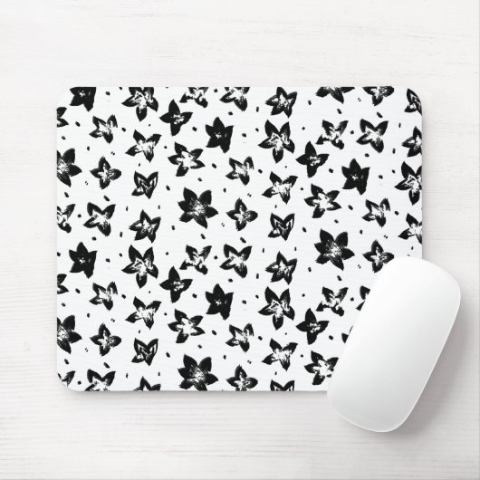 Rekonstruiertes Blumenmuster - Achromatische Goth Mousepad (Mit Mouse)