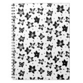 Rekonstruiertes Blumenmuster - Achromatische Goth Notizblock (Vorderseite)