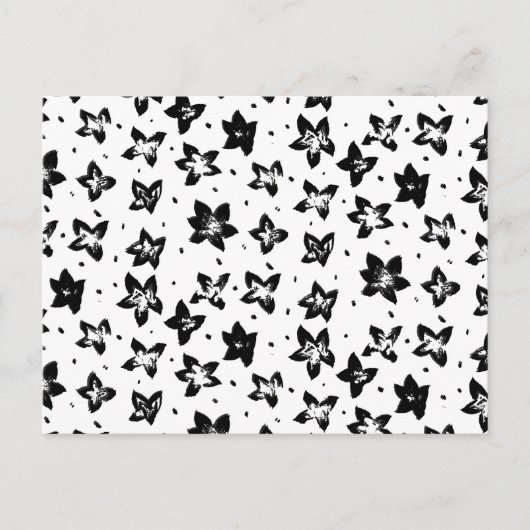 Rekonstruiertes Blumenmuster - Achromatische Goth Postkarte (Vorderseite)