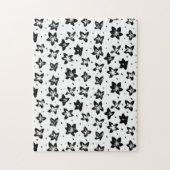 Rekonstruiertes Blumenmuster - Achromatische Goth Puzzle (Vertikal)