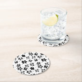 Rekonstruiertes Blumenmuster - Achromatische Goth Runder Pappuntersetzer (Vor Ort)