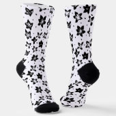 Rekonstruiertes Blumenmuster - Achromatische Goth Socken (Gewinkelt)