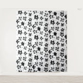 Rekonstruiertes Blumenmuster - Achromatische Goth Wandteppich (Vorderseite)