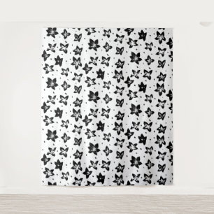Rekonstruiertes Blumenmuster - Achromatische Goth Wandteppich