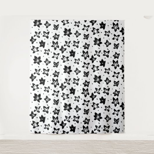 Rekonstruiertes Blumenmuster - Achromatische Goth Wandteppich (Vorderseite)