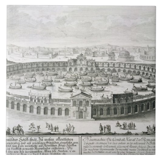 Rekonstruktion einer römischen Seeschlacht, von Fliese (Vorderseite)