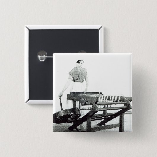 Rekonstruktion von Hargreavess 'spinnendem Jenny Button (Vorne & Hinten)