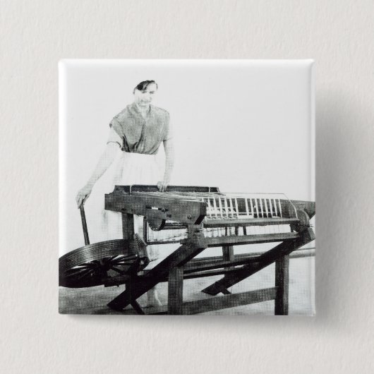 Rekonstruktion von Hargreavess 'spinnendem Jenny Button (Vorderseite)