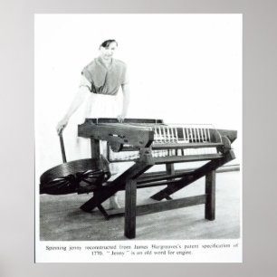 Rekonstruktion von Hargreavess 'spinnendem Jenny Poster