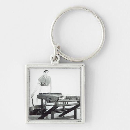 Rekonstruktion von Hargreavess 'spinnendem Jenny Schlüsselanhänger (Vorne)