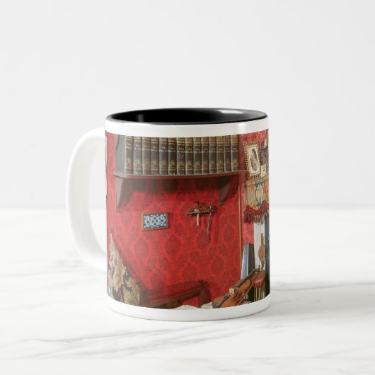 Rekonstruktion von Raum Sherlocks Holmess Zweifarbige Tasse (Vorderseite Links)