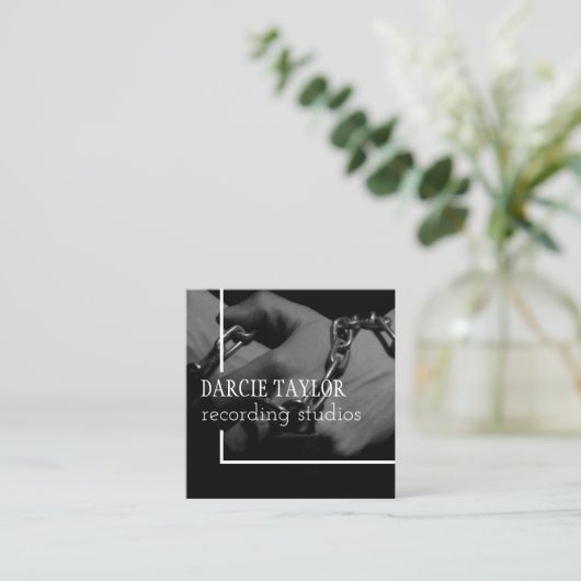 Rekordalbum-Abdeckungs-Entwurf Ihre eigene Musik Quadratische Visitenkarte (Stehend Vorderseite)