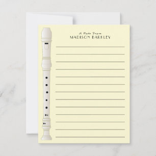 Rekorder Music Teacher Dankeskarte