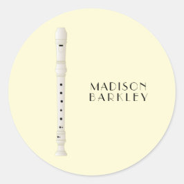 Rekorder Music Teacher Runder Aufkleber