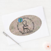 Rekorder - World Revolves rund um Oval Sticker (Umschlag)