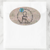 Rekorder - World Revolves rund um Oval Sticker (Tasche)