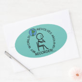 Rekorder - World Revolves rund um Oval Sticker (Umschlag)