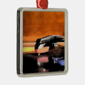 Rekordspielerverzierung Silbernes Ornament (Rechts)