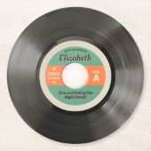 Rekordstil der 50er Jahre Runder Pappuntersetzer (Vorderseite)