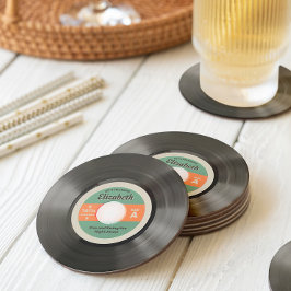 Rekordstil der 50er Jahre Runder Pappuntersetzer