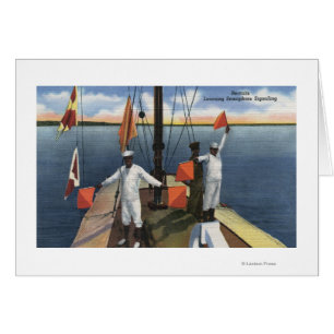 Rekruten lernen Semaphore Signaling - US-Marine