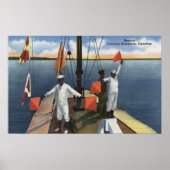 Rekruten lernen Semaphore Signaling - US-Marine Poster (Vorne)