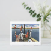 Rekruten lernen Semaphore Signaling - US-Marine Postkarte (Stehend Vorderseite)