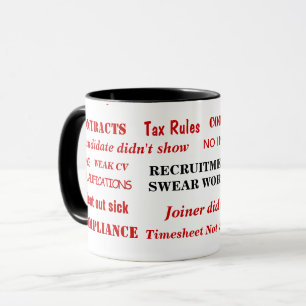 Rekrutierung Swear Words überraschend lustig Recru Tasse