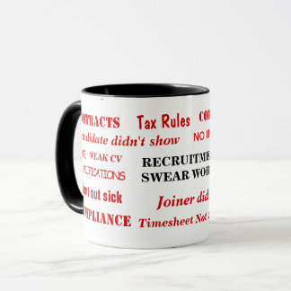 Rekrutierung Swear Words überraschend lustig Recru Tasse