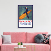 Rekrutierungspposter Sailor auf Torpedo Leinwanddruck (Insitu (Wohnzimmer))