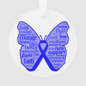 Rektaler Krebs-Schmetterlings-Collage von Wörtern Ornament (Rückseite)