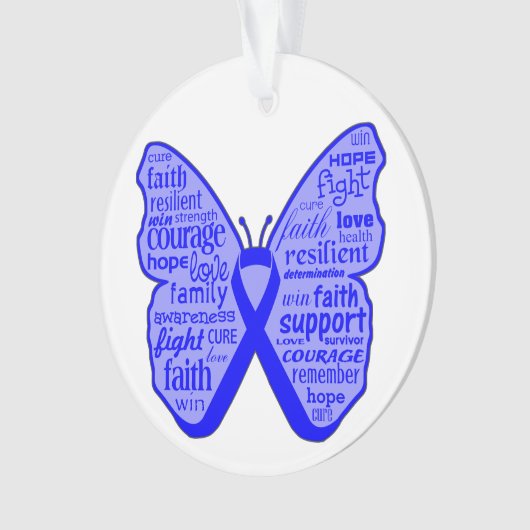 Rektaler Krebs-Schmetterlings-Collage von Wörtern Ornament (Vorderseite)