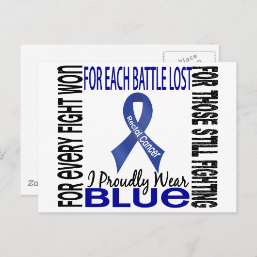 Rektalkarzinom Ich trage stolz Blue 2 Postkarte (Vorne/Hinten)
