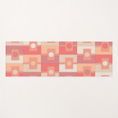 Rektangel Peach Pink Retro Zeitgenössische Geometr Yogamatte (Vorderseite (Horizontal))