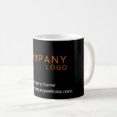REKTANGLE LOGO BUSINESS COMPANDED BLACK KAFFEETASSE (VorderseiteRechts)