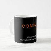 REKTANGLE LOGO BUSINESS COMPANDED BLACK KAFFEETASSE (Vorderseite Links)