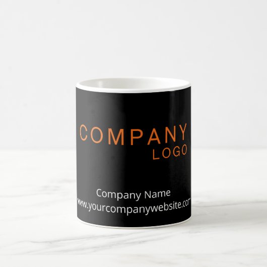 REKTANGLE LOGO BUSINESS COMPANDED BLACK KAFFEETASSE (Mittel)
