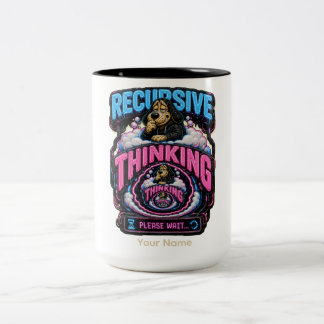 Rekursives Denken Personalisiert Lustig Überdenken Zweifarbige Tasse